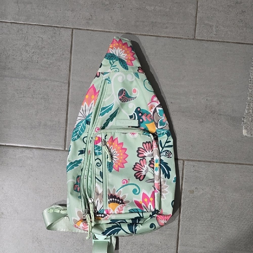 Vera Bradley Floral Mint Sling Bag